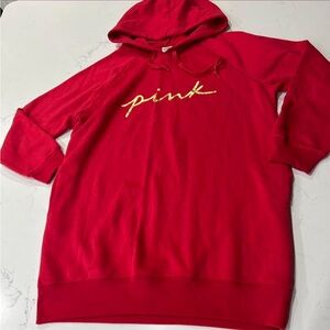 PINK Victoria's Secret long red hoodie